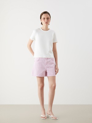 Lc Waikiki Yeni Sezon Standart Fit Çizgili Kadın Jean Şort