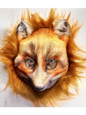 Marsilyan Kahverengi Peluş Saçlı Tilki Maskesi Mega Peluş 29 No