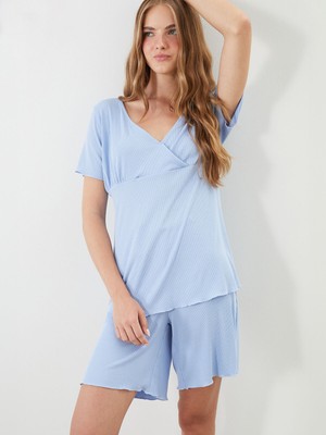 Lc Waikiki Yeni Sezon V Yaka Dokulu Hamile Pijama Takımı