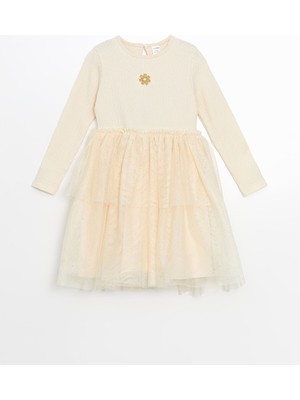 Lc Waikiki Yeni Sezon Katkat Tüllü Kız Çocuk Elbise
