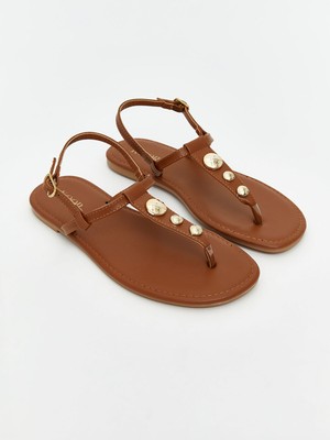 Lc Waikiki Yeni Sezon Deri Görünümlü Kadın Sandalet