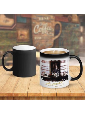 Asilmeydan Çalışma Masasında Gazi Mustafa Kemal Atatürk Sihirli Kupa Bardak-r175