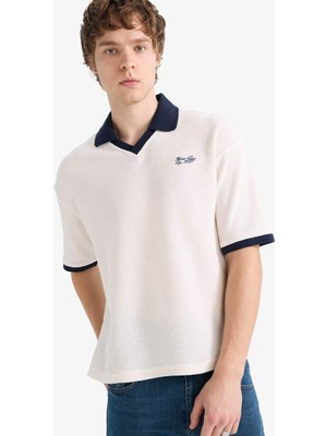 DeFacto Dokulu Boxy Fit Polo Tişört F8352AX26SP
