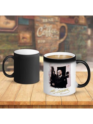 Asilmeydan Sivil Madalyalı Gazi Mustafa Kemal Atatürk Sihirli Kupa Bardak-r173