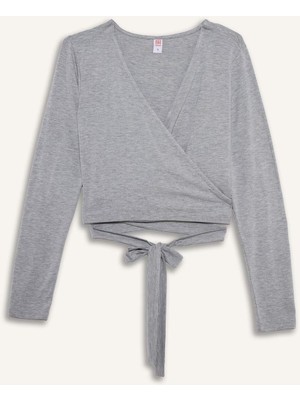 DeFacto Kuşaklı Uzun Kollu Tişört F8572AX26SP