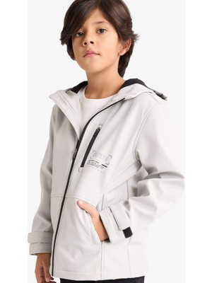 DeFacto Erkek Çocuk Rüzgar Geçirmez Kapüşonlu Polar Astarlı Mont F6617A826SP