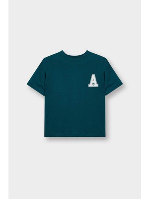 DeFacto Bisiklet Yaka Baskılı Kısa Kollu Tişört Erkek Bebek D7910A526SM