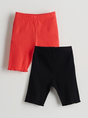 Lc Waikiki Yeni Sezon Beli Lastikli Kız Çocuk Kısa Tayt 2'li