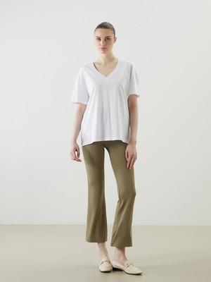 Lc Waikiki Yeni Sezon Beli Lastikli Ispanyol Paça Kadın Tayt Pantolon