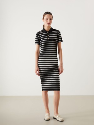 Lc Waikiki Yeni Sezon Gömlek Yaka Çizgili Elbise