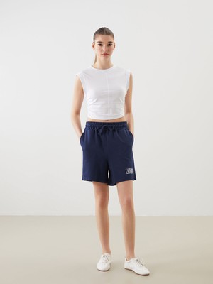 Lc Waikiki Yeni Sezon Beli Lastikli California Baskılı Kadın Şort