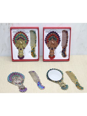 Erseyy Tavuskuşu Ayna ve Tarak Seti Küçük Boy