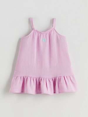 Lc Waikiki Yeni Sezon Çiçekli Kız Çocuk Müslin Elbise