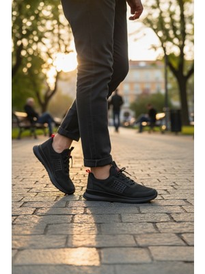 Enoch Erkek Günlük Spor Ayakkabı Tam Örme Sneaker Kafes Desenli Esnek Yürüyüş Modeli