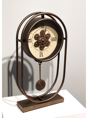 Erseyy Özel Tasarım Metal  Çarklı Masa Saati