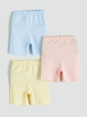 Lc Waikiki Yeni Sezon Beli Lastikli Basic Kız Bebek Kısa Tayt 3'lü