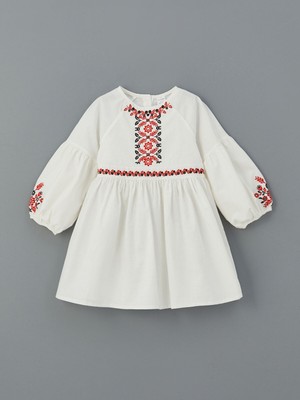 Lc Waikiki Yeni Sezon Bisiklet Yaka Kız Çocuk Keten Elbise