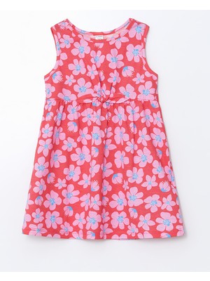 Lc Waikiki Yeni Sezon Bisiklet Yaka Çiçekli Kız Çocuk Elbise
