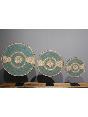 Alsepeteavm 3'lü Deniz Kabuğu Işlemeli Dekoratif Obje 3natural-16