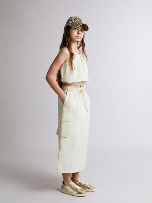 Lc Waikiki Yeni Sezon Beli Lastikli Kız Çocuk Kargo Etek