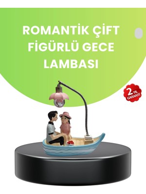 Oturan Çift Figürlü LED Masa Lambası Romantik Hediye
