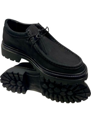 Sula Erkek Iki Bağcıklı Sisley Model Deri Nubuk Siyah Içi Deri Yüksek Poli TABAN-102-N-SİYAH