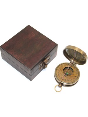 Erseyy Ahşap Kutulu Pirinç Pusula