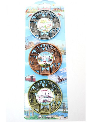 Marsilyan İstanbul Temalı Metal Magnet 3'lü Set Model 2