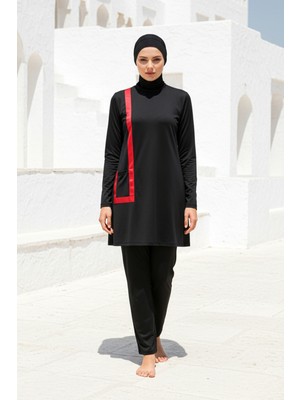 Marina Tam Kapalı Tesettür Mayo Siyah M2109