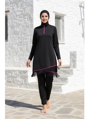 Marina Tam Kapalı Tesettür Mayo Siyah M2105
