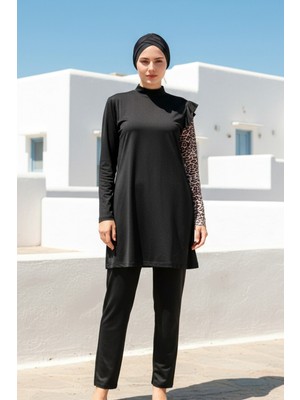 Marina Tam Kapalı Tesettür Mayo Siyah M2101