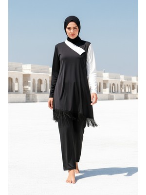 Marina Tam Kapalı Tesettür Mayo Siyah M2107