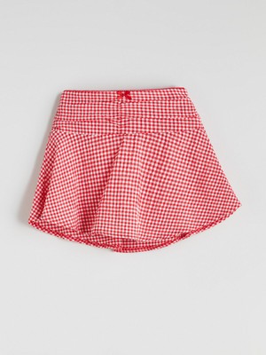 Lc Waikiki Yeni Sezon Beli Lastikli Ekose Kız Çocuk Şort Etek