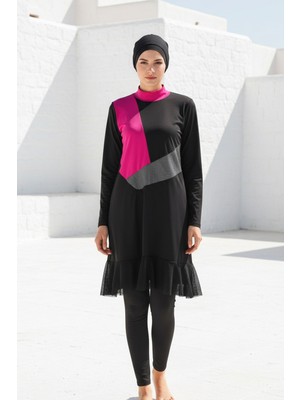 Marina Tam Kapalı Tesettür Mayo Siyah M2106