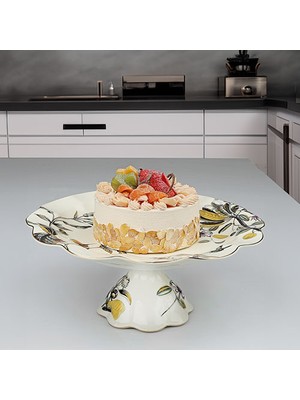 Kosova Sunumluk Olive Ayaklı Yuvarlak 34,5X15 cm Zps-05