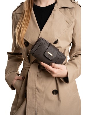 Newish Kadın Deri Desenli Telefon Kağıt Para Bölmeli Kartlık ve Cüzdan - NEW389