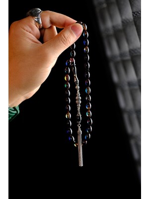 Dergah Tesbih Atölyesi Fakir Usta El Işçiliği Nakkaş Imame Tamamı Gümüş Tasarım Micro Color Sıkma Kehribar