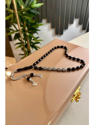 Dergah Tesbih Atölyesi Sevdiklerinize Özel Metal Isimli Tasarım Siyah Alman Sıkma Tesbih