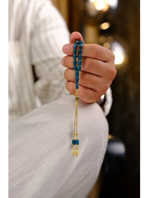 Dergah Tesbih Atölyesi Bilek Boy Gümüş Püskül Ateş-I Kehribar Tesbih