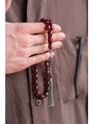 Dergah Tesbih Atölyesi Efsane Hamur Sıkma Kehribar Gümüş Tasarım Tesbih