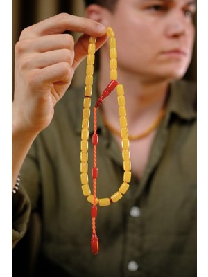 Dergah Tesbih Atölyesi Kadife Doku Üst Düzey Hamur Helezon Hare El Işçiliği Sıkma Kehribar Tesbih