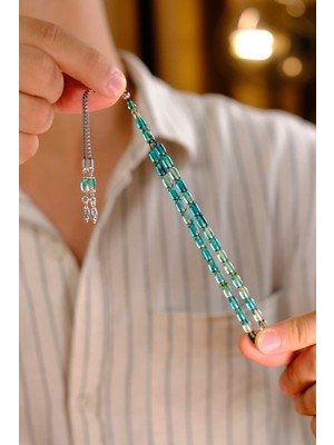 Dergah Tesbih Atölyesi Bilek Boy Gümüş Püskül Ateş-I Kehribar Tesbih