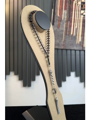 Dergah Tesbih Atölyesi Bilek Boy Gümüş Tasarım Şeffaf Sıkma Kehribar Tesbih