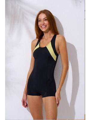 Pierre Cardin Kadın Şortlu Yüzücü Mayo Siyah Renkli Normal Kalıp Hızlı Kuruyan Model