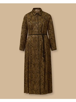 Seçil 4011 Önden Düğmeli Beli Büzgülü Jakar Kumaş Tunik 10002521314011 #12-25#