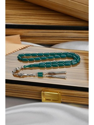 Dergah Tesbih Atölyesi Harmony Serisi Gümüş Tasarım Ateş-I Sıkma Kehribar Tesbih