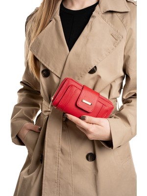 Newish Kadın Deri Desenli Telefon Kağıt Para Bölmeli Kartlık ve Cüzdan - NEW389