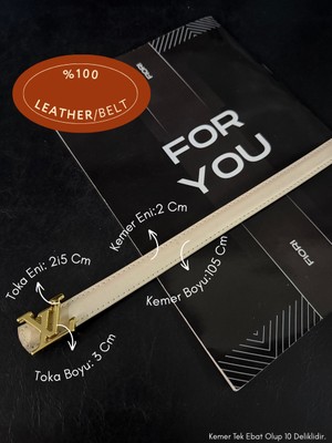 Fiori Hakiki Bombeli Yazı Tokalı Ince Kadın Kemeri, Ceket Kemeri, Gömlek Kemeri, Elbise Kemeri