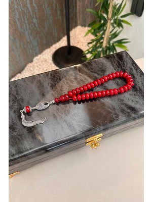 Dergah Tesbih Atölyesi Yeni Osmanlı Vişnesi Hareli Yapı Sıkma Kehribar Gümüş Tasarım