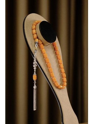 Dergah Tesbih Atölyesi Gümüş Fakir Usta El Işçiliği Nakkaş Imame Tasarım Orjinal Sıkma Kehribar Tesbih